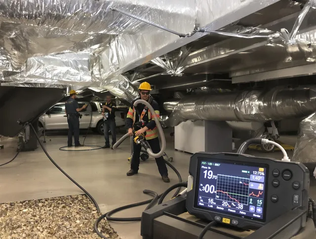 Professional negative pressure duct cleaning by Groton Air Duct Cleaning in Groton